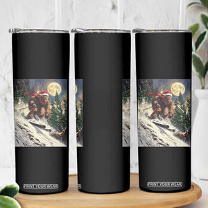 Christmas Bigfoot Skiing Skinny Tumbler Funny Santa Sasquatch Snowboard Ski Lover Skier TS10 Print Your Wear