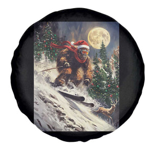 Christmas Bigfoot Skiing Spare Tire Cover Funny Santa Sasquatch Snowboard Ski Lover Skier TS10 Print Your Wear