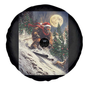 Christmas Bigfoot Skiing Spare Tire Cover Funny Santa Sasquatch Snowboard Ski Lover Skier TS10 Print Your Wear