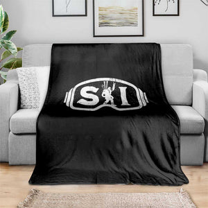 Bigfoot Skiing Throw Blanket Sasquatch Goggles Skiing Snow Ski Lover Skier TS10 Print Your Wear