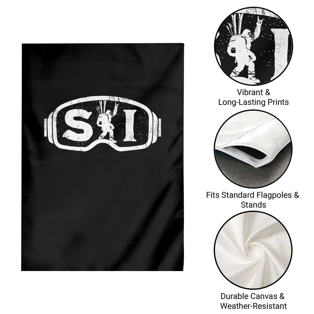 Bigfoot Skiing Garden Flag Sasquatch Goggles Skiing Snow Ski Lover Skier TS10 Print Your Wear