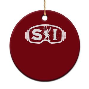 Bigfoot Skiing Ceramic Ornament Sasquatch Goggles Skiing Snow Ski Lover Skier TS10 1pc Red Print Your Wear