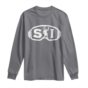 Bigfoot Skiing Long Sleeve Shirt Sasquatch Goggles Skiing Snow Ski Lover Skier TS10 Charcoal Print Your Wear