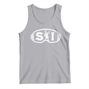 Bigfoot Skiing Tank Top Sasquatch Goggles Skiing Snow Ski Lover Skier TS10 Athletic Heather Print Your Wear
