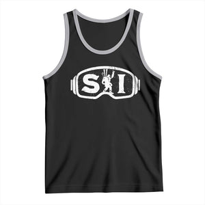 Bigfoot Skiing Tank Top Sasquatch Goggles Skiing Snow Ski Lover Skier TS10 Black Athletic Heather Print Your Wear
