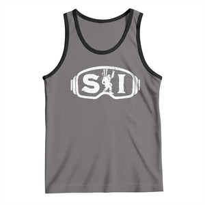 Bigfoot Skiing Tank Top Sasquatch Goggles Skiing Snow Ski Lover Skier TS10 Deep Heather Black Print Your Wear