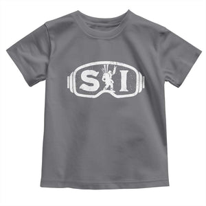 Bigfoot Skiing Toddler T Shirt Sasquatch Goggles Skiing Snow Ski Lover Skier TS10 Charcoal Print Your Wear