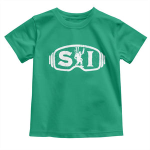 Bigfoot Skiing Toddler T Shirt Sasquatch Goggles Skiing Snow Ski Lover Skier TS10 Irish Green Print Your Wear