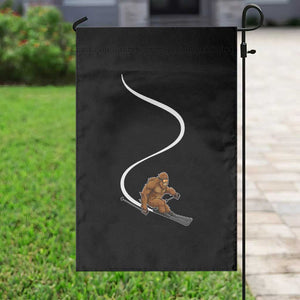 Bigfoot Skiing Garden Flag Funny Sasquatch Ski Lover Mountain Skier Winter Sports TS10 Print Your Wear