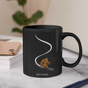 Bigfoot Skiing Coffee Mug Funny Sasquatch Ski Lover Mountain Skier Winter Sports TS10 Print Your Wear