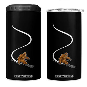 Bigfoot Skiing 4 in 1 Can Cooler Tumbler Funny Sasquatch Ski Lover Mountain Skier Winter Sports TS10 One Size: 16 oz Black Print Your Wear
