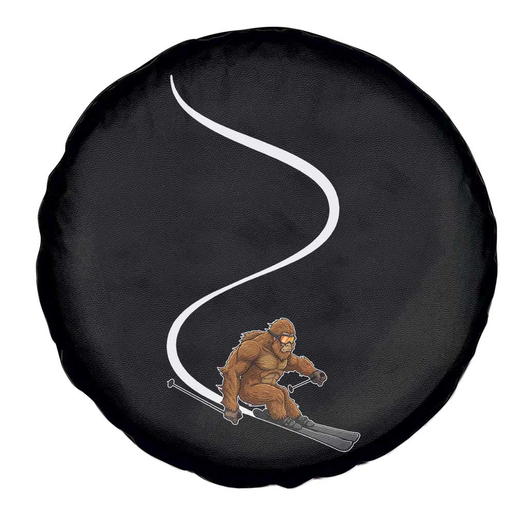 Bigfoot Skiing Spare Tire Cover Funny Sasquatch Ski Lover Mountain Skier Winter Sports TS10 Print Your Wear