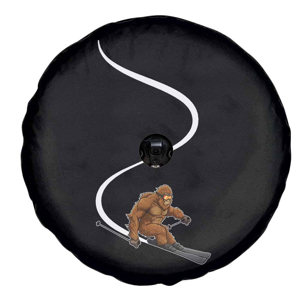 Bigfoot Skiing Spare Tire Cover Funny Sasquatch Ski Lover Mountain Skier Winter Sports TS10 Print Your Wear