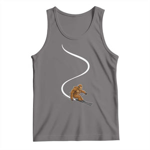 Bigfoot Skiing Tank Top Funny Sasquatch Ski Lover Mountain Skier Winter Sports TS10 Deep Heather Print Your Wear