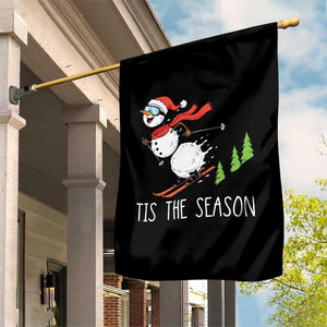 Funny Skiing Snowman Garden Flag Funny Tis The Season Snow Ski Lover Skier TS10 Print Your Wear