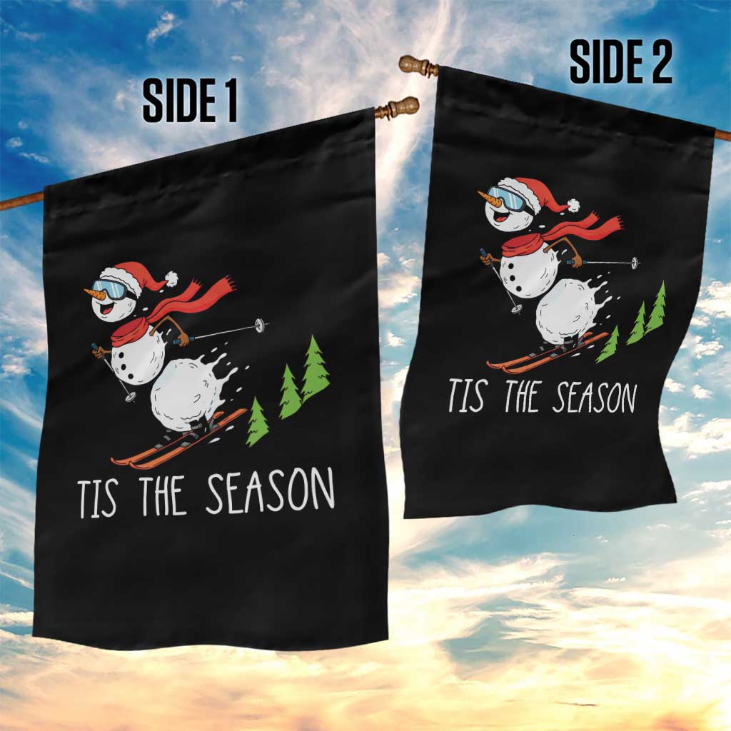 Funny Skiing Snowman Garden Flag Funny Tis The Season Snow Ski Lover Skier TS10 Print Your Wear