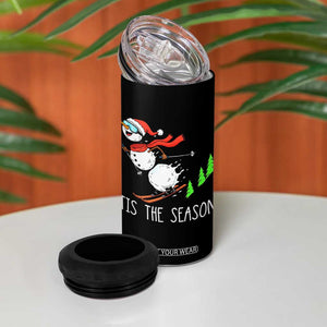 Funny Skiing Snowman 4 in 1 Can Cooler Tumbler Funny Tis The Season Snow Ski Lover Skier TS10 Print Your Wear