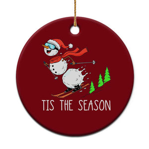 Funny Skiing Snowman Ceramic Ornament Funny Tis The Season Snow Ski Lover Skier TS10 1pc Red Print Your Wear