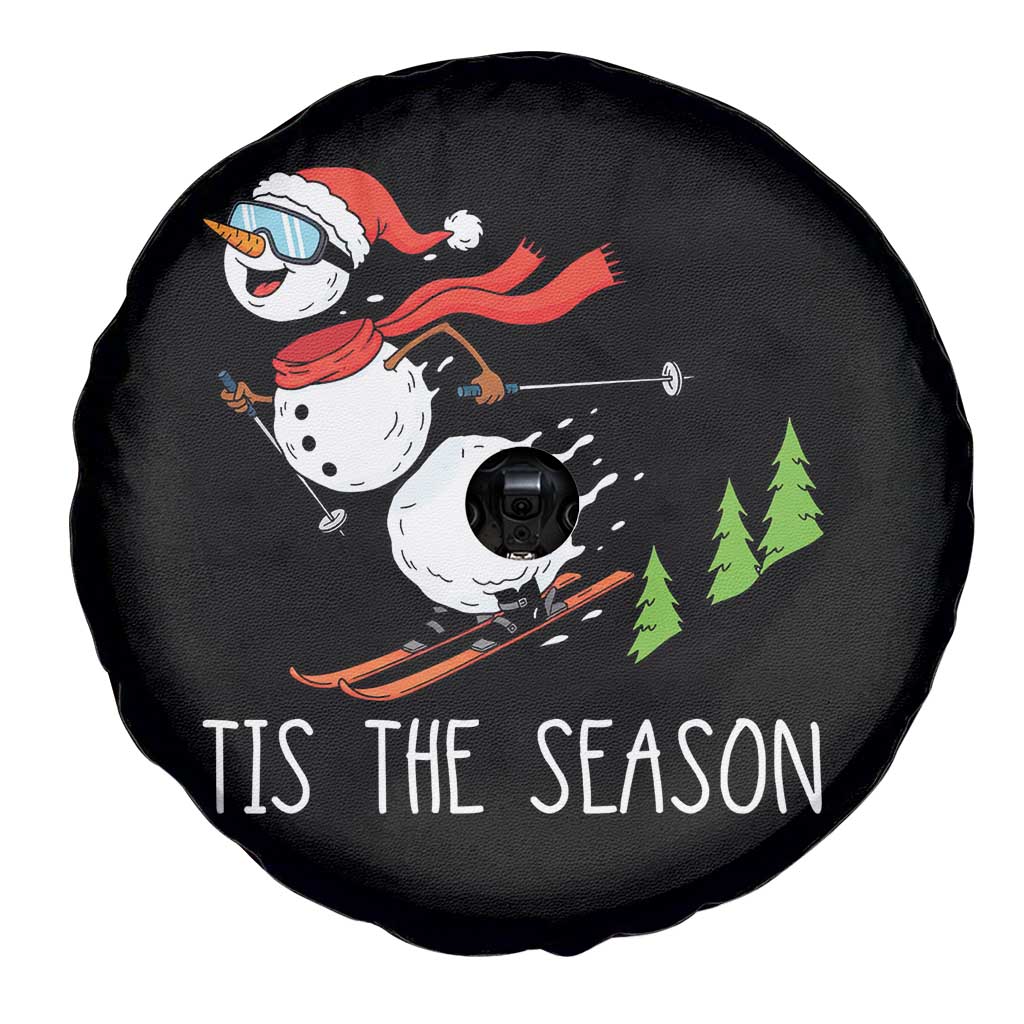 Funny Skiing Snowman Spare Tire Cover Funny Tis The Season Snow Ski Lover Skier TS10 Print Your Wear