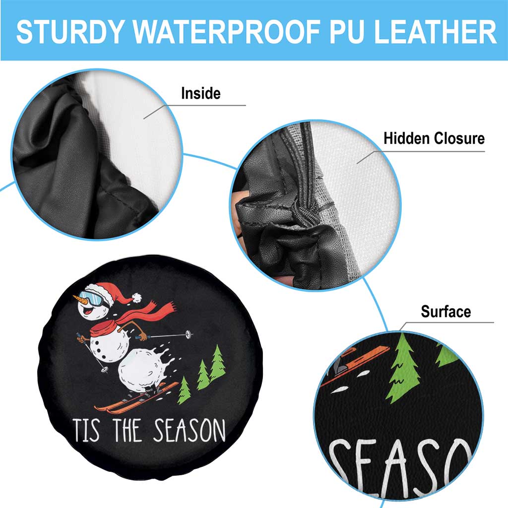 Funny Skiing Snowman Spare Tire Cover Funny Tis The Season Snow Ski Lover Skier TS10 Print Your Wear