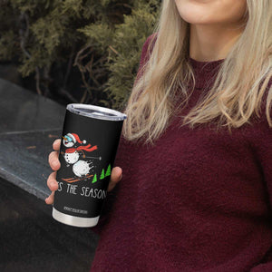 Funny Skiing Snowman Tumbler Cup Funny Tis The Season Snow Ski Lover Skier TS10 Print Your Wear