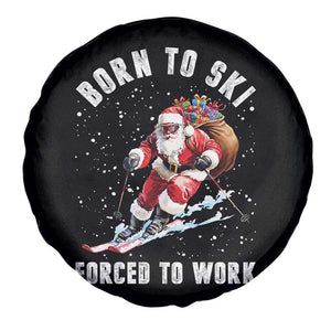 Skiing Santa Christmas Spare Tire Cover Funny Born to Ski Forced to Work TS10 Print Your Wear