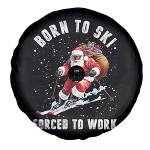 Skiing Santa Christmas Spare Tire Cover Funny Born to Ski Forced to Work TS10 Print Your Wear