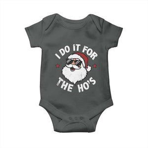 I Do It For The Ho's Baby Onesie Funny Inappropriate Santa Christmas TS10 Dark Heather Print Your Wear