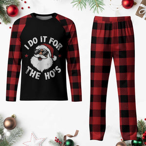 I Do It For The Ho's Plaid Pajama Set Funny Inappropriate Santa Christmas TS10 Buffalo Plaid Print Your Wear