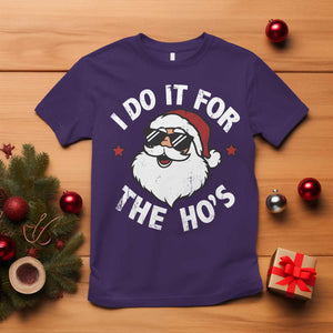 I Do It For The Ho's T Shirt Funny Inappropriate Santa Christmas TS10 Purple Print Your Wear