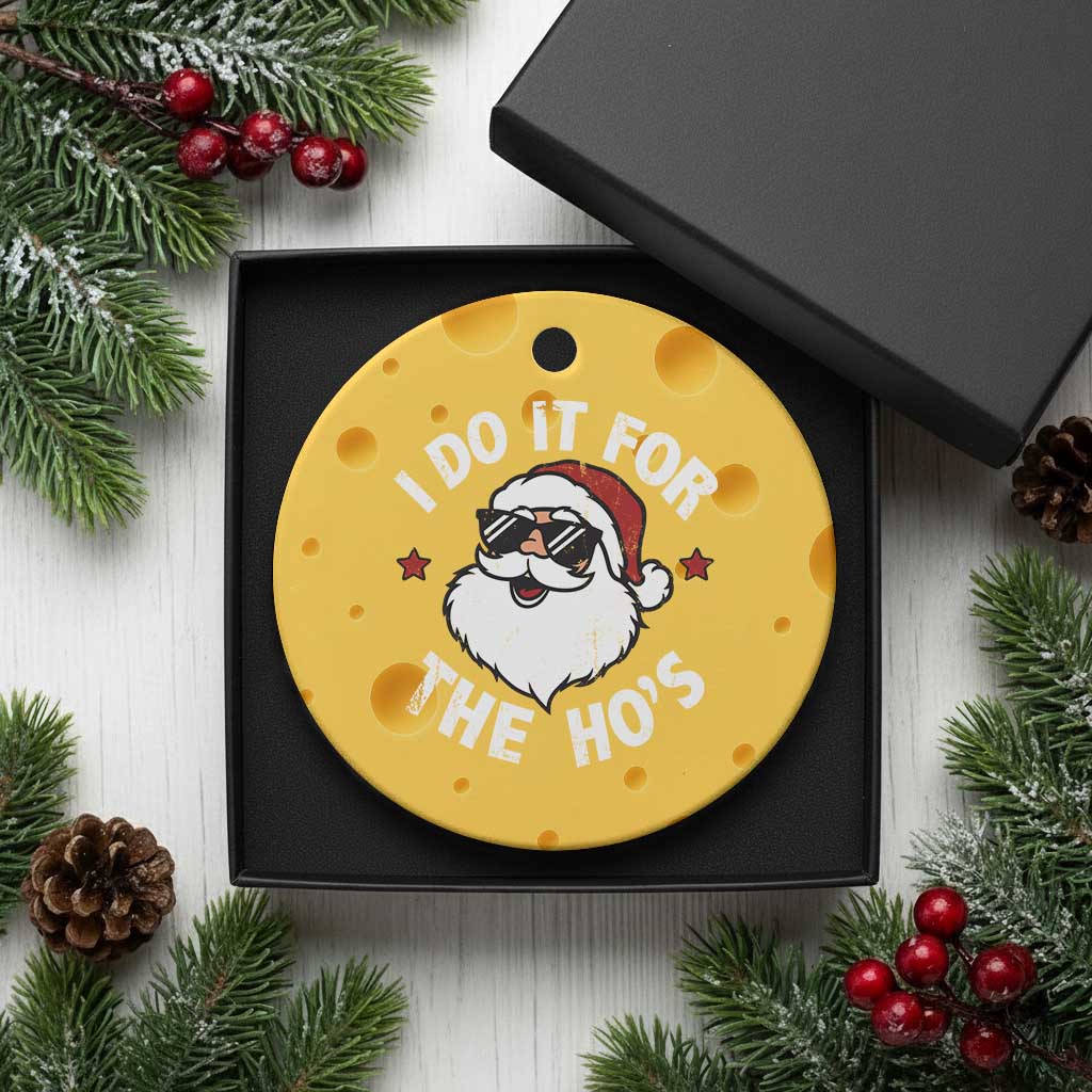 I Do It For The Ho's Ceramic Ornament Funny Inappropriate Santa Christmas TS10 1pc Yellow Cheese Print Your Wear