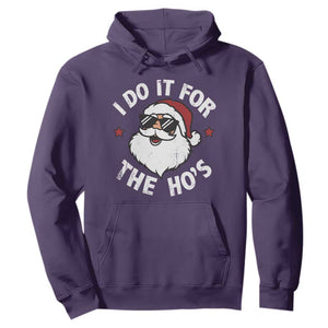 I Do It For The Ho's Hoodie Funny Inappropriate Santa Christmas TS10 Purple Print Your Wear