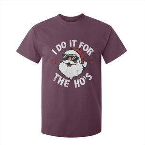 I Do It For The Ho's T Shirt For Kid Funny Inappropriate Santa Christmas TS10 Maroon Print Your Wear