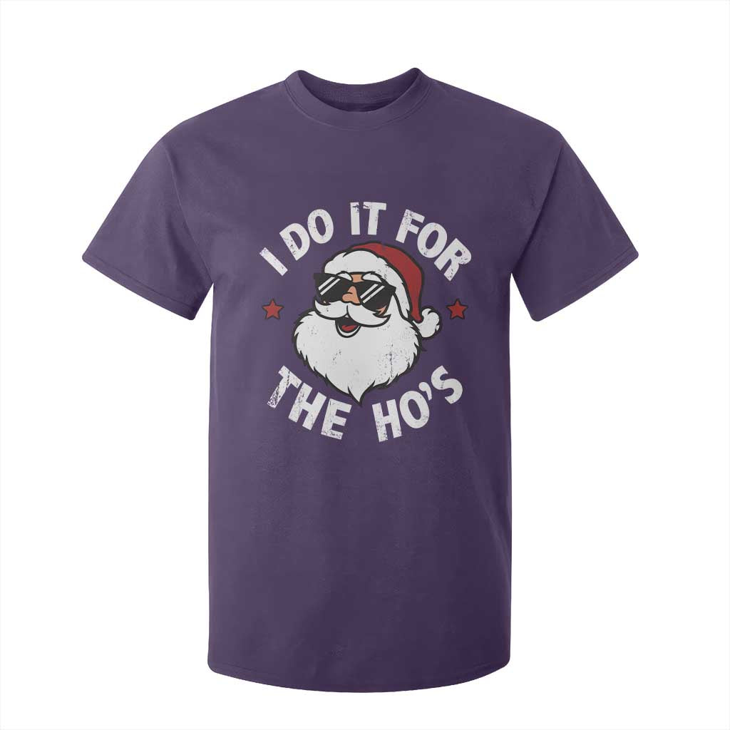 I Do It For The Ho's T Shirt For Kid Funny Inappropriate Santa Christmas TS10 Purple Print Your Wear