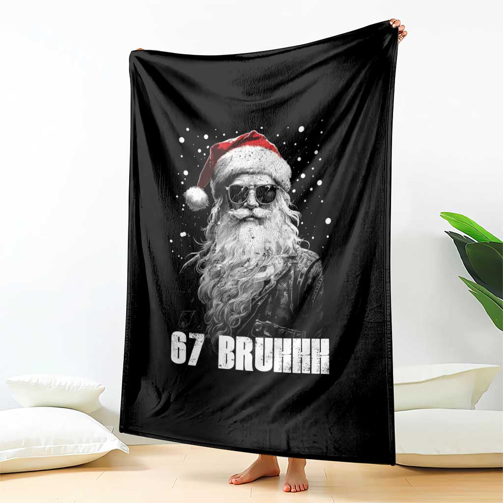 Cool Santa Claus Six Seven 67 Meme Throw Blanket Funny 6 7 Gen Alpha Slang Viral Meme TS10 Print Your Wear