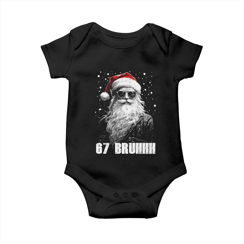 Cool Santa Claus Six Seven 67 Meme Baby Onesie Funny 6 7 Gen Alpha Slang Viral Meme TS10 Black Print Your Wear