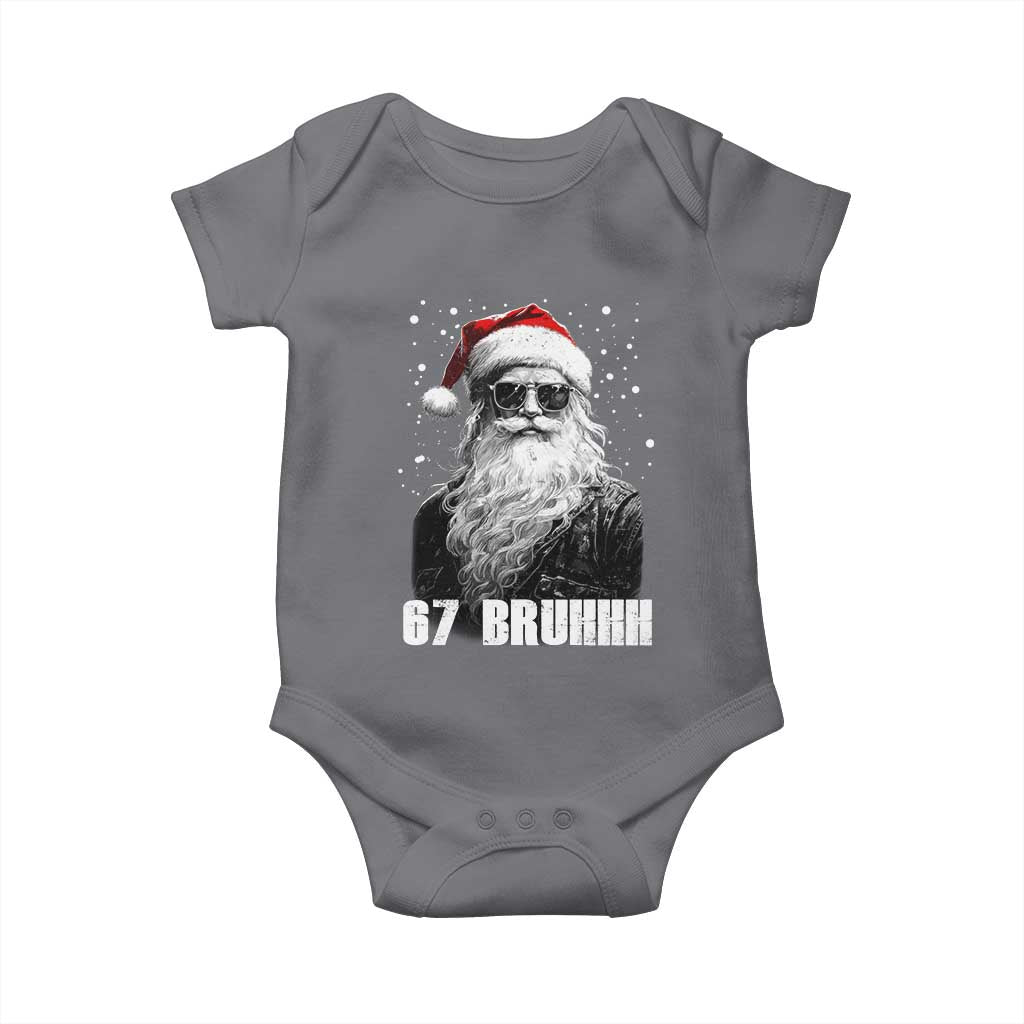 Cool Santa Claus Six Seven 67 Meme Baby Onesie Funny 6 7 Gen Alpha Slang Viral Meme TS10 Charcoal Print Your Wear