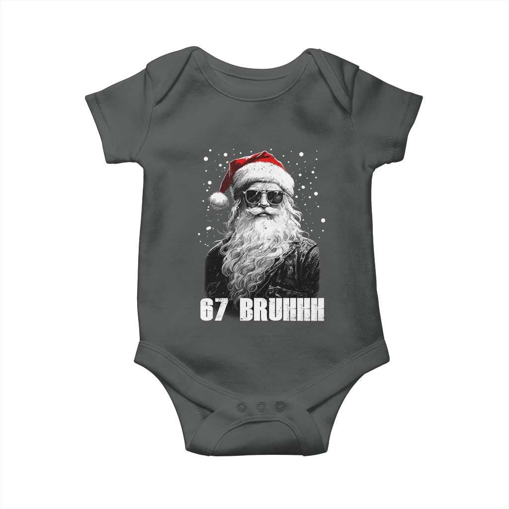 Cool Santa Claus Six Seven 67 Meme Baby Onesie Funny 6 7 Gen Alpha Slang Viral Meme TS10 Dark Heather Print Your Wear
