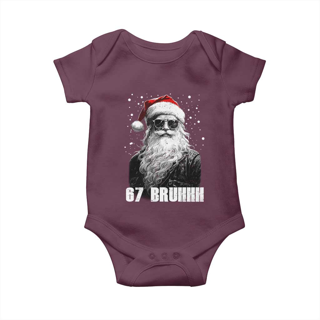 Cool Santa Claus Six Seven 67 Meme Baby Onesie Funny 6 7 Gen Alpha Slang Viral Meme TS10 Maroon Print Your Wear