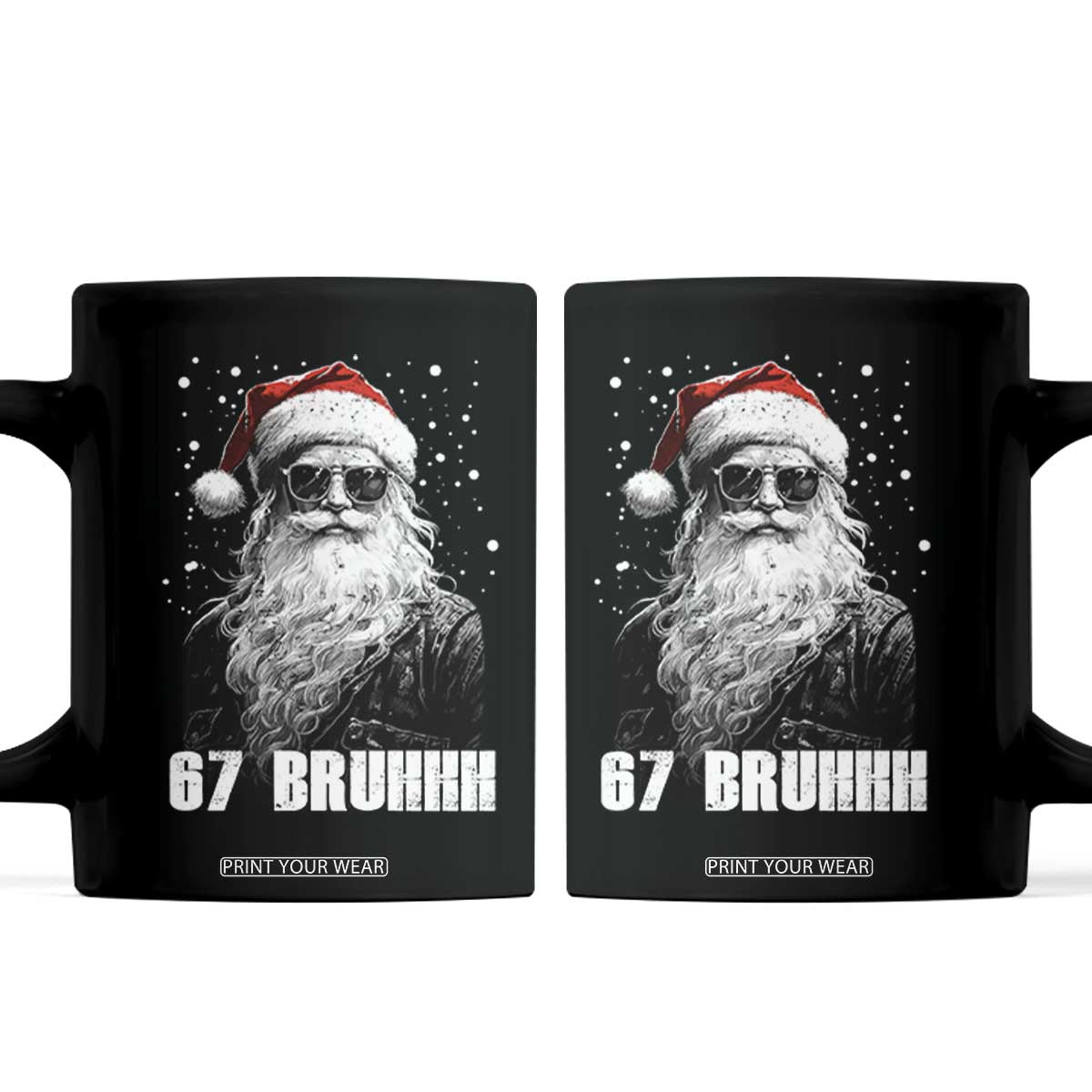 Cool Santa Claus Six Seven 67 Meme Coffee Mug Funny 6 7 Gen Alpha Slang Viral Meme TS10 Black Print Your Wear