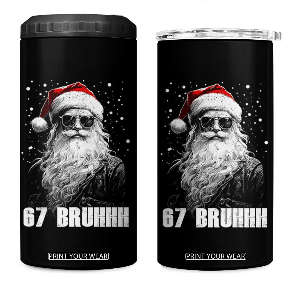 Cool Santa Claus Six Seven 67 Meme 4 in 1 Can Cooler Tumbler Funny 6 7 Gen Alpha Slang Viral Meme TS10 One Size: 16 oz Black Print Your Wear