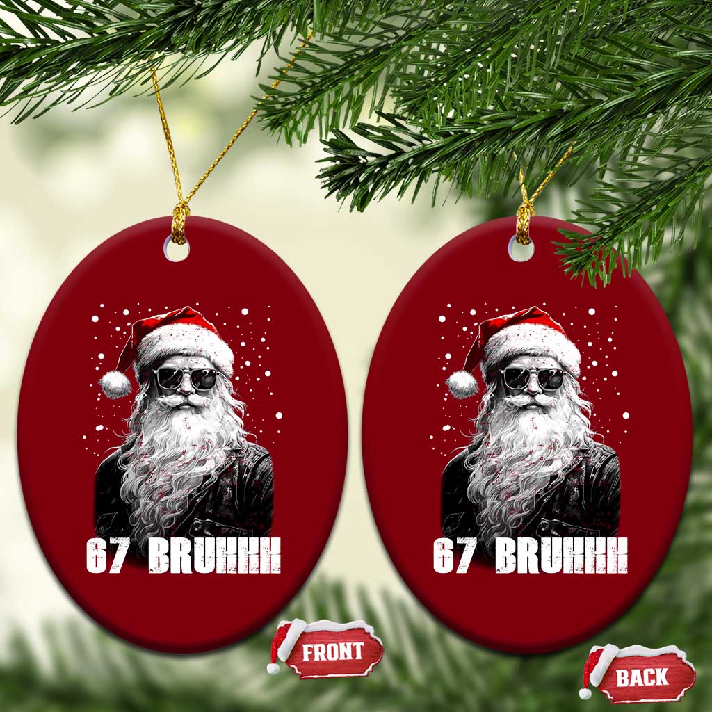 Cool Santa Claus Six Seven 67 Meme Ceramic Ornament Funny 6 7 Gen Alpha Slang Viral Meme TS10 Print Your Wear