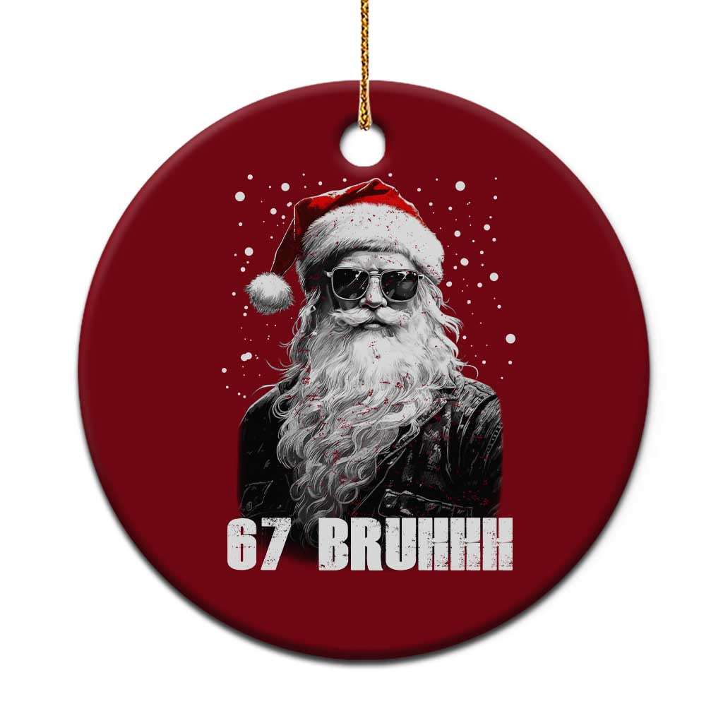 Cool Santa Claus Six Seven 67 Meme Ceramic Ornament Funny 6 7 Gen Alpha Slang Viral Meme TS10 1pc Red Print Your Wear