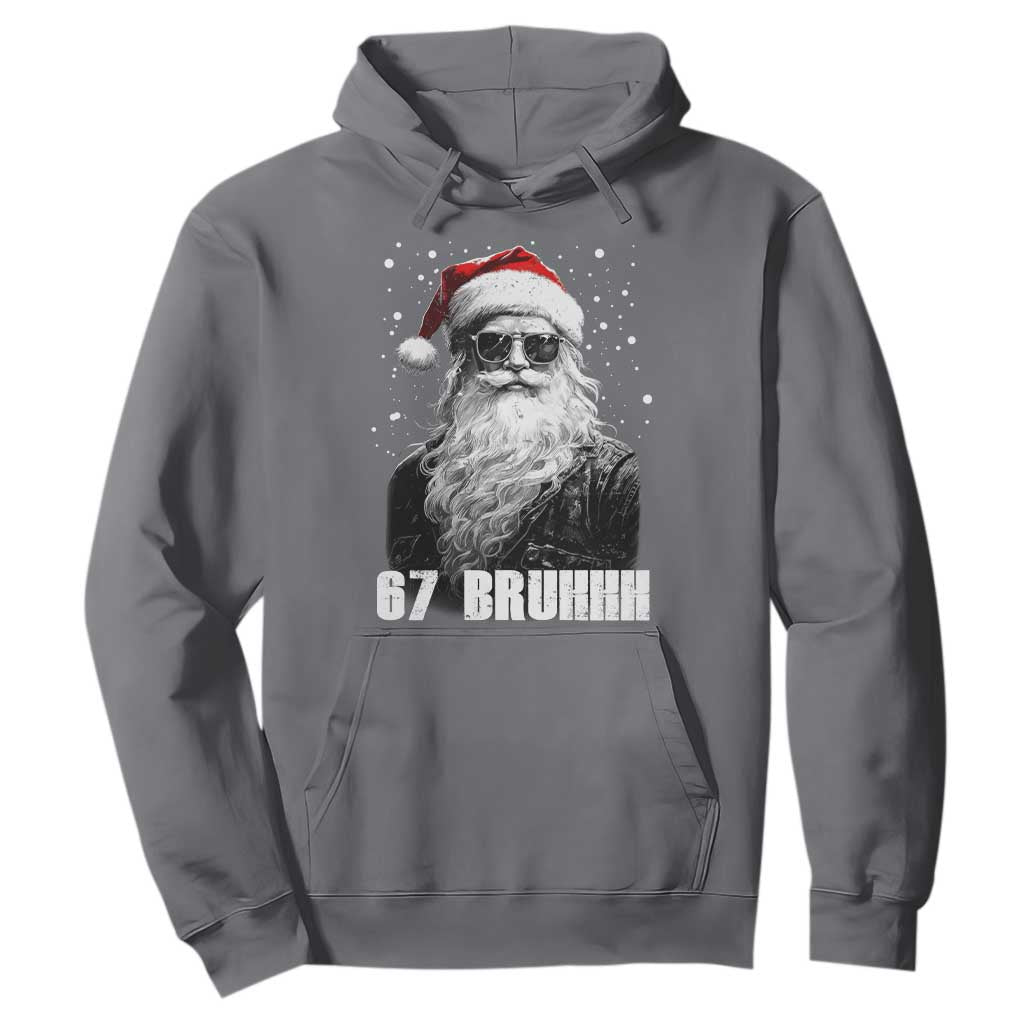 Cool Santa Claus Six Seven 67 Meme Hoodie Funny 6 7 Gen Alpha Slang Viral Meme TS10 Charcoal Print Your Wear