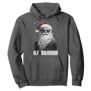 Cool Santa Claus Six Seven 67 Meme Hoodie Funny 6 7 Gen Alpha Slang Viral Meme TS10 Dark Heather Print Your Wear