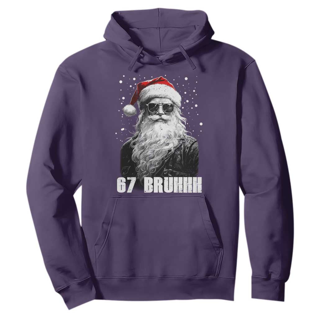 Cool Santa Claus Six Seven 67 Meme Hoodie Funny 6 7 Gen Alpha Slang Viral Meme TS10 Purple Print Your Wear