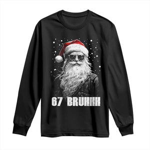 Cool Santa Claus Six Seven 67 Meme Long Sleeve Shirt Funny 6 7 Gen Alpha Slang Viral Meme TS10 Black Print Your Wear