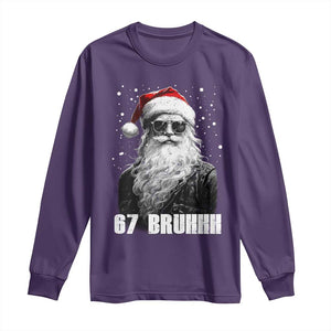 Cool Santa Claus Six Seven 67 Meme Long Sleeve Shirt Funny 6 7 Gen Alpha Slang Viral Meme TS10 Purple Print Your Wear