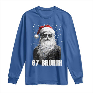Cool Santa Claus Six Seven 67 Meme Long Sleeve Shirt Funny 6 7 Gen Alpha Slang Viral Meme TS10 Royal Blue Print Your Wear