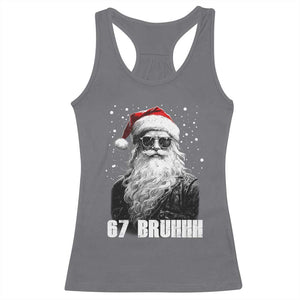 Cool Santa Claus Six Seven 67 Meme Racerback Tank Top Funny 6 7 Gen Alpha Slang Viral Meme TS10 Charcoal Print Your Wear